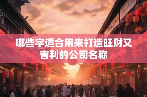哪些字适合用来打造旺财又吉利的公司名称