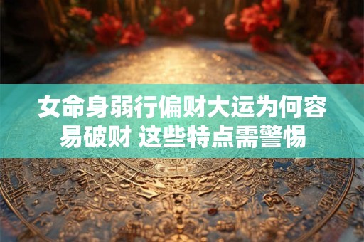 女命身弱行偏财大运为何容易破财 这些特点需警惕