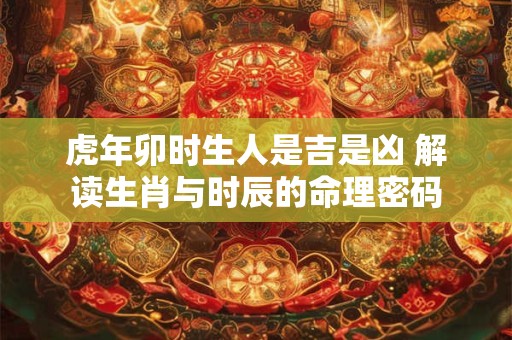 详细阅读:虎年卯时生人是吉是凶 解读生肖与时辰的命理密码 虎年卯时生人是吉是凶 解读生肖与时辰的命理密码