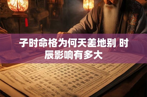 子时命格为何天差地别 时辰影响有多大