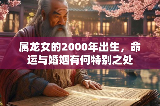 属龙女的2000年出生，命运与婚姻有何特别之处