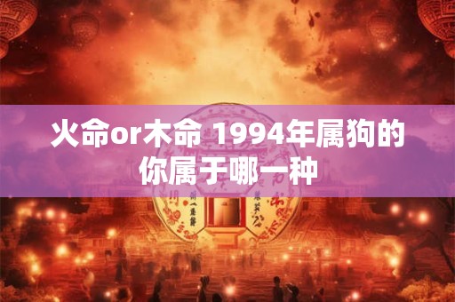 火命or木命 1994年属狗的你属于哪一种