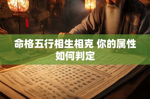 命格五行相生相克 你的属性如何判定