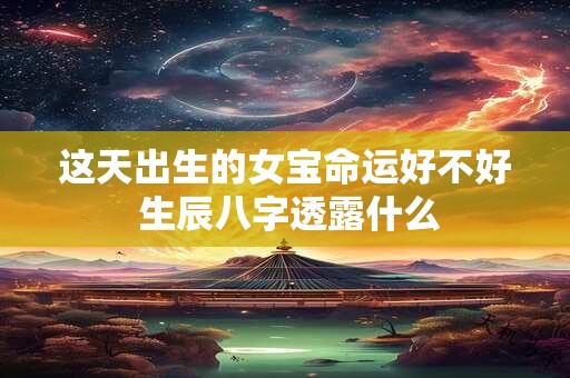 这天出生的女宝命运好不好 生辰八字透露什么