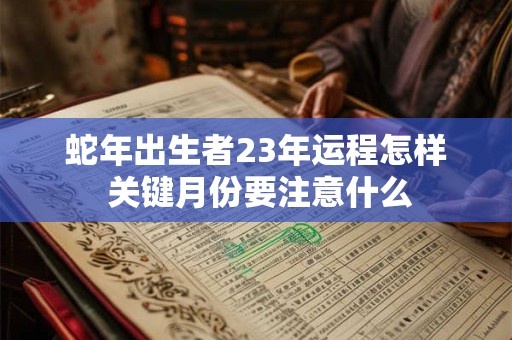 蛇年出生者23年运程怎样 关键月份要注意什么