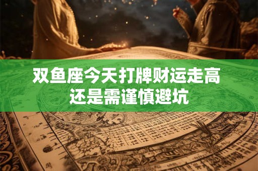 双鱼座今天打牌财运走高 还是需谨慎避坑