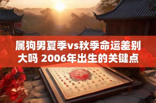 属狗男夏季vs秋季命运差别大吗 2006年出生的关键点