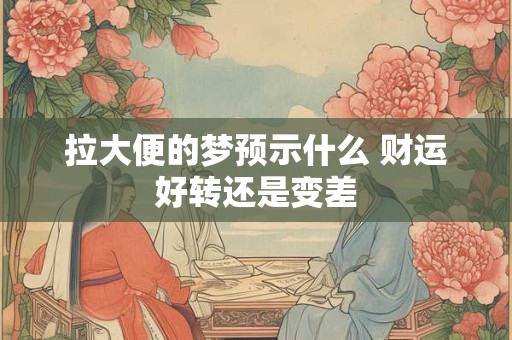 拉大便的梦预示什么 财运好转还是变差