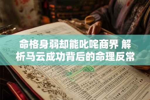命格身弱却能叱咤商界 解析马云成功背后的命理反常规逻辑