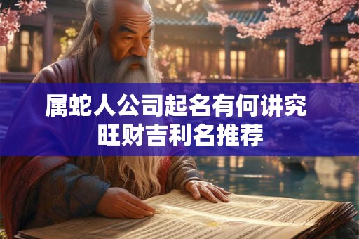 属蛇人公司起名有何讲究 旺财吉利名推荐