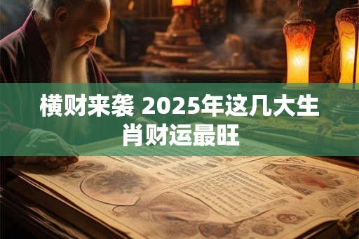 横财来袭 2025年这几大生肖财运最旺
