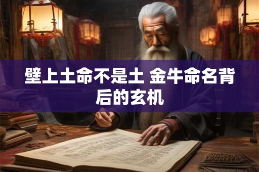 壁上土命不是土 金牛命名背后的玄机