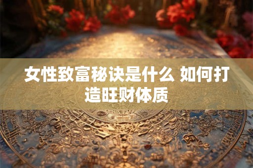 女性致富秘诀是什么 如何打造旺财体质