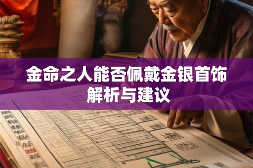 金命之人能否佩戴金银首饰 解析与建议