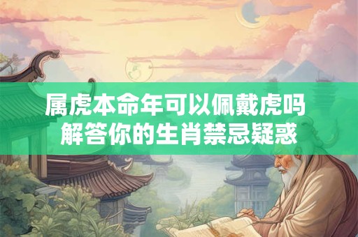 属虎本命年可以佩戴虎吗 解答你的生肖禁忌疑惑