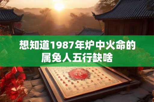 想知道1987年炉中火命的属兔人五行缺啥