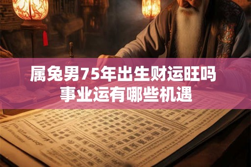 属兔男75年出生财运旺吗 事业运有哪些机遇