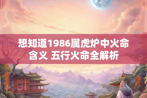 想知道1986属虎炉中火命含义 五行火命全解析