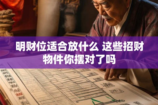 明财位适合放什么 这些招财物件你摆对了吗