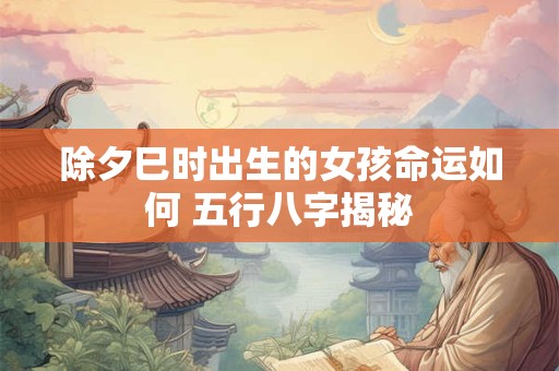 除夕巳时出生的女孩命运如何 五行八字揭秘