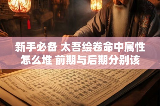 新手必备 太吾绘卷命中属性怎么堆 前期与后期分别该如何操作