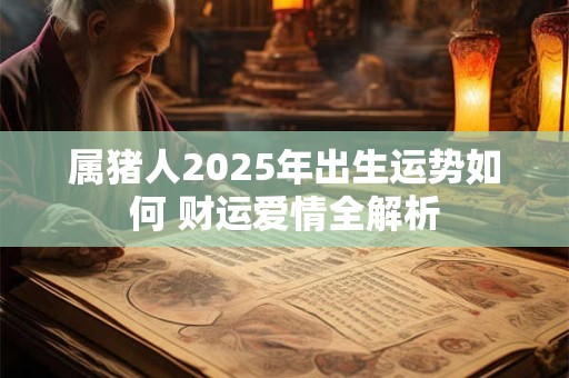 属猪人2025年出生运势如何 财运爱情全解析