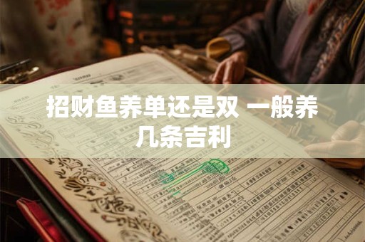 招财鱼养单还是双 一般养几条吉利