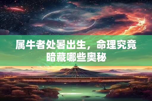 属牛者处暑出生，命理究竟暗藏哪些奥秘