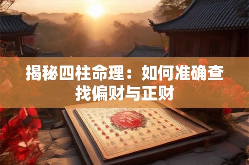 揭秘四柱命理：如何准确查找偏财与正财