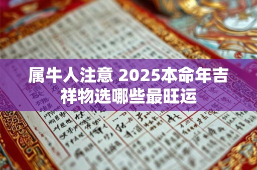 属牛人注意 2025本命年吉祥物选哪些最旺运