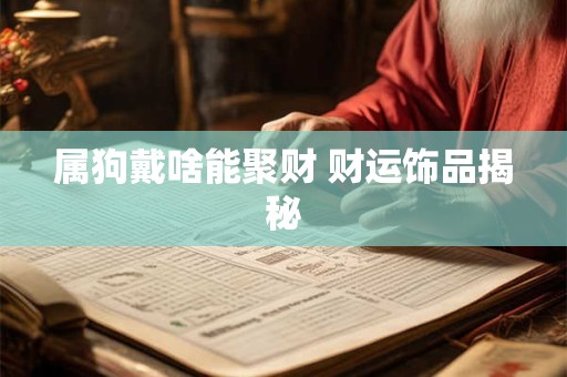 属狗戴啥能聚财 财运饰品揭秘