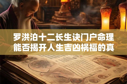罗洪泊十二长生诀门户命理能否揭开人生吉凶祸福的真相