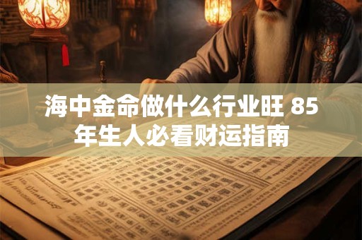 海中金命做什么行业旺 85年生人必看财运指南