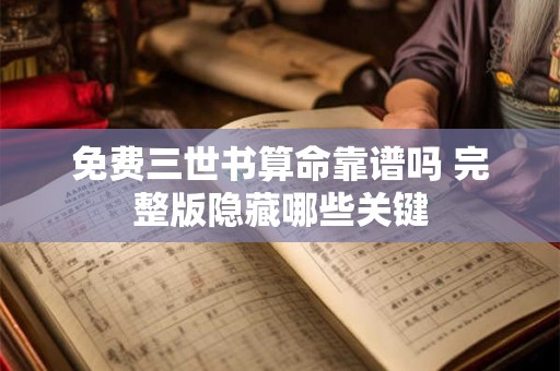 免费三世书算命靠谱吗 完整版隐藏哪些关键