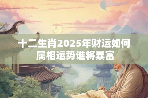 十二生肖2025年财运如何 属相运势谁将暴富