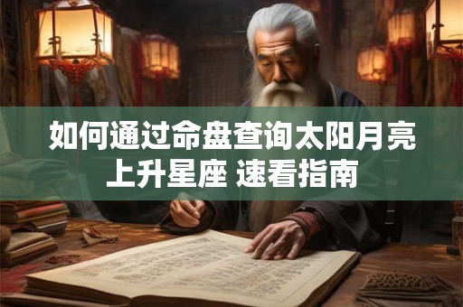 如何通过命盘查询太阳月亮上升星座 速看指南