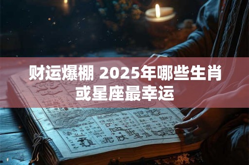 财运爆棚 2025年哪些生肖或星座最幸运