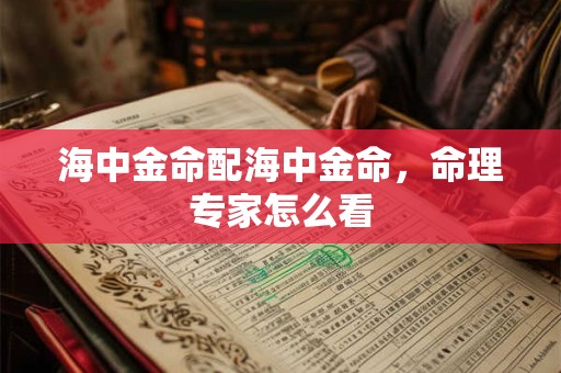 海中金命配海中金命，命理专家怎么看