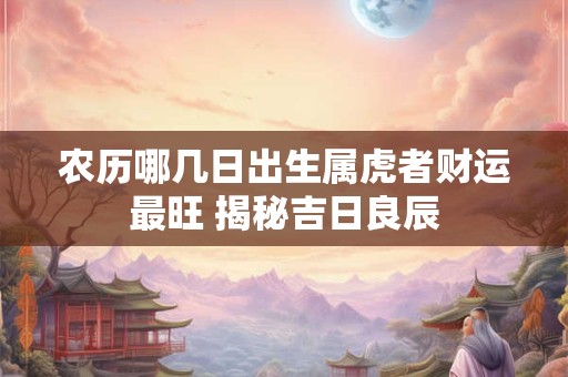 农历哪几日出生属虎者财运最旺 揭秘吉日良辰