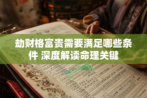 劫财格富贵需要满足哪些条件 深度解读命理关键