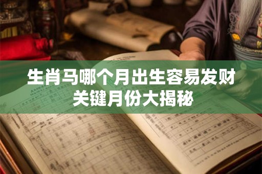 生肖马哪个月出生容易发财 关键月份大揭秘