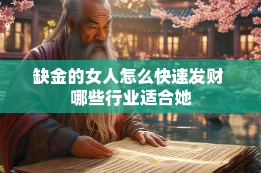 缺金的女人怎么快速发财 哪些行业适合她