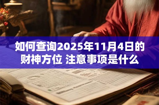 如何查询2025年11月4日的财神方位 注意事项是什么