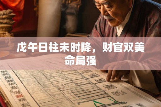 戊午日柱未时降，财官双美命局强