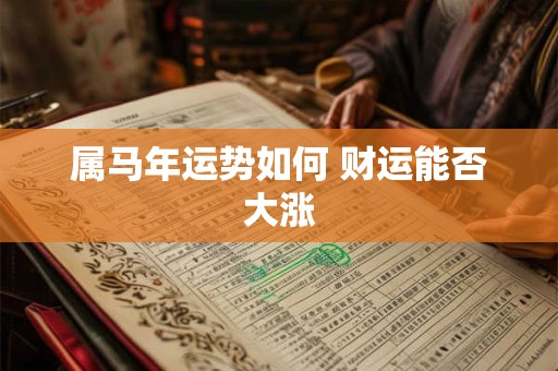 属马年运势如何 财运能否大涨