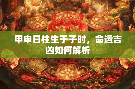 甲申日柱生于子时，命运吉凶如何解析