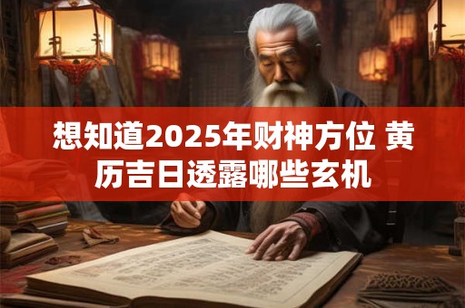 想知道2025年财神方位 黄历吉日透露哪些玄机