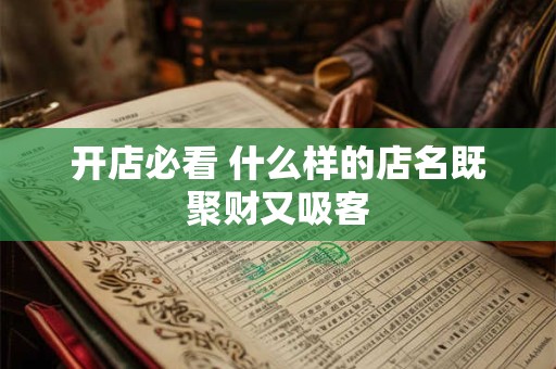 开店必看 什么样的店名既聚财又吸客