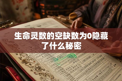 生命灵数的空缺数为0隐藏了什么秘密