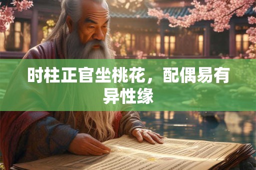 时柱正官坐桃花，配偶易有异性缘